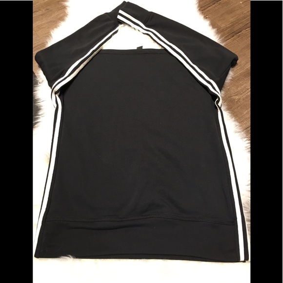 adidas Off the shoulder boat neck three stripe tunic sweatshirt Small Cr… - Picture 4 of 7